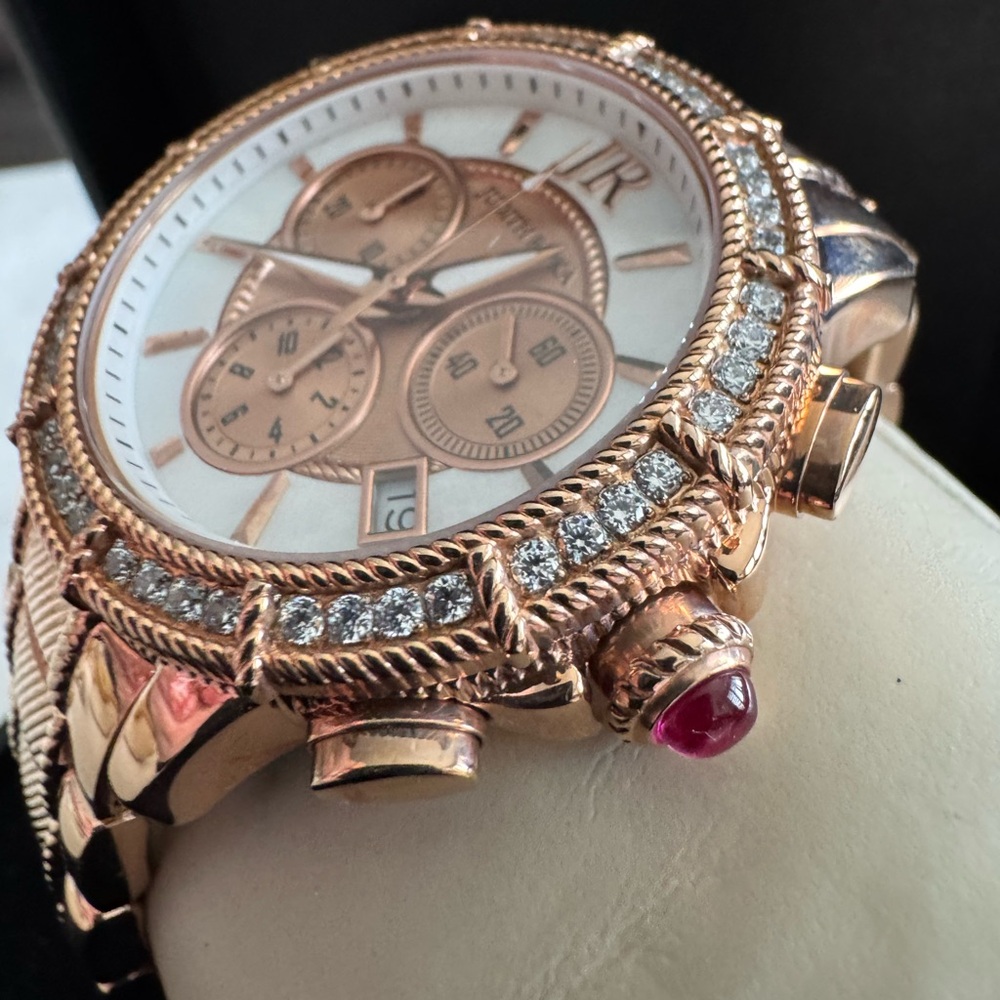 Judith Ripka Rose Gold and White Chronograph Watch - Picture 2 of 5
